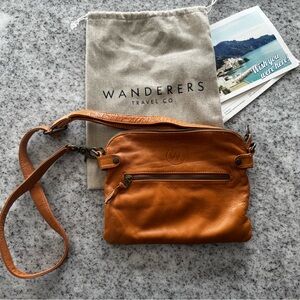 Wanderers Travel Co. Tan Leather Crossbody Bag